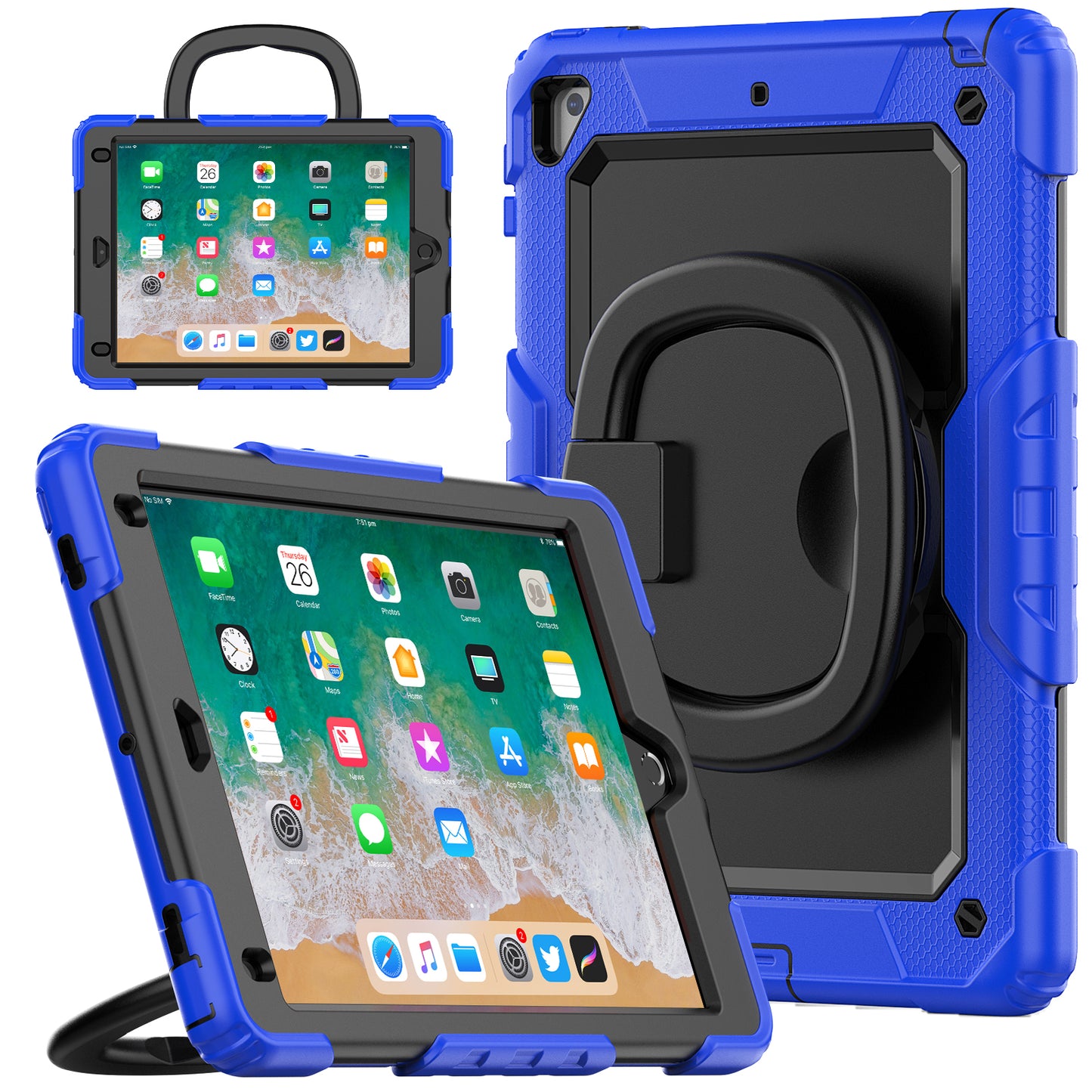 Tough Hook iPad 5 Shockproof Case Rotatable Folding Handle Grip