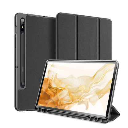 Domo Flip Samsung Galaxy Tab S8 Leather Case Smart Magnetic Tri-fold Stand