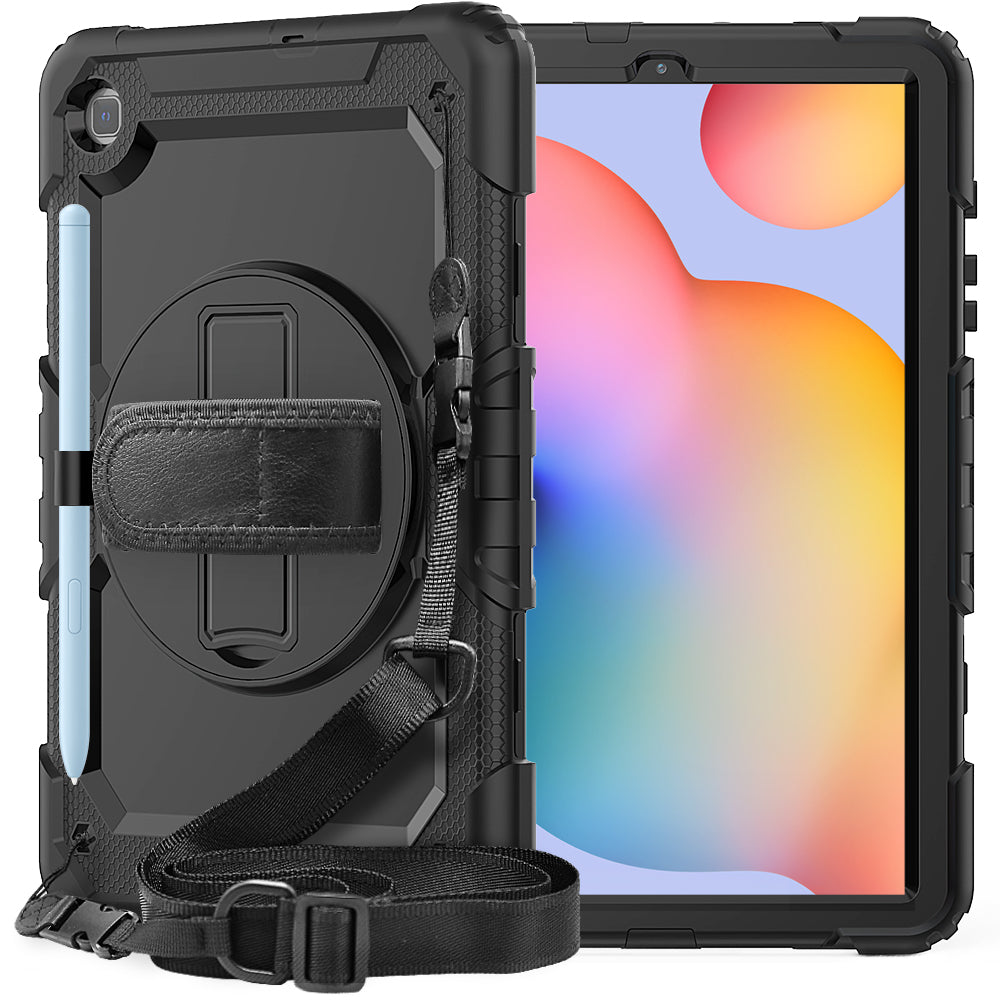 Tough Strap Galaxy Tab S6 Lite Shockproof Case Multi-functional Built-in Screen Protector