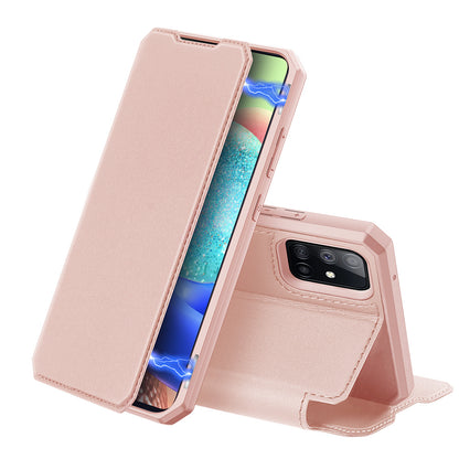 Skin Practical Samsung Galaxy A71 Leather Case Card Holder Magnetic Stand TPU