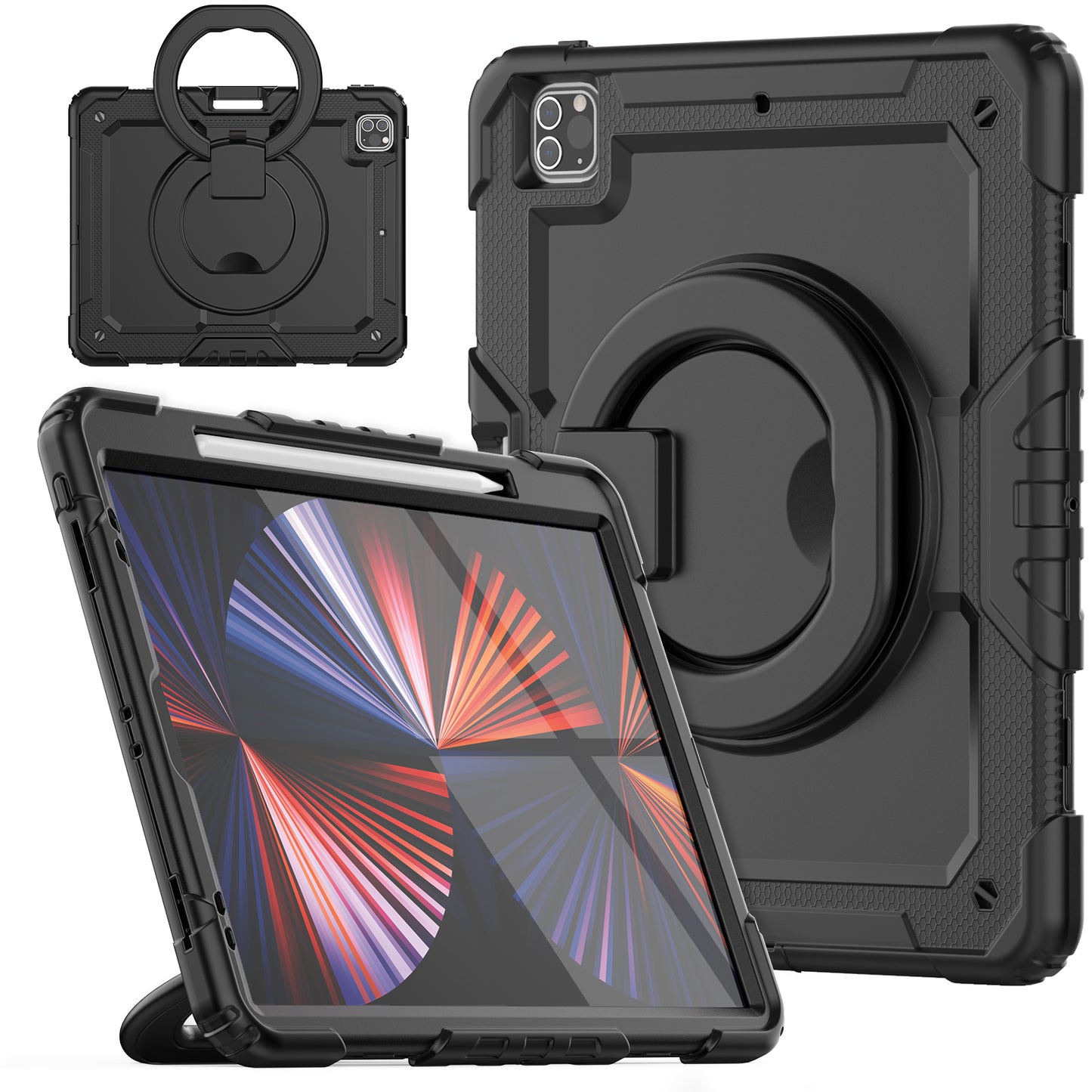 Tough Hook iPad Pro 12.9 2020 Shockproof Case Rotatable Folding Handle Grip