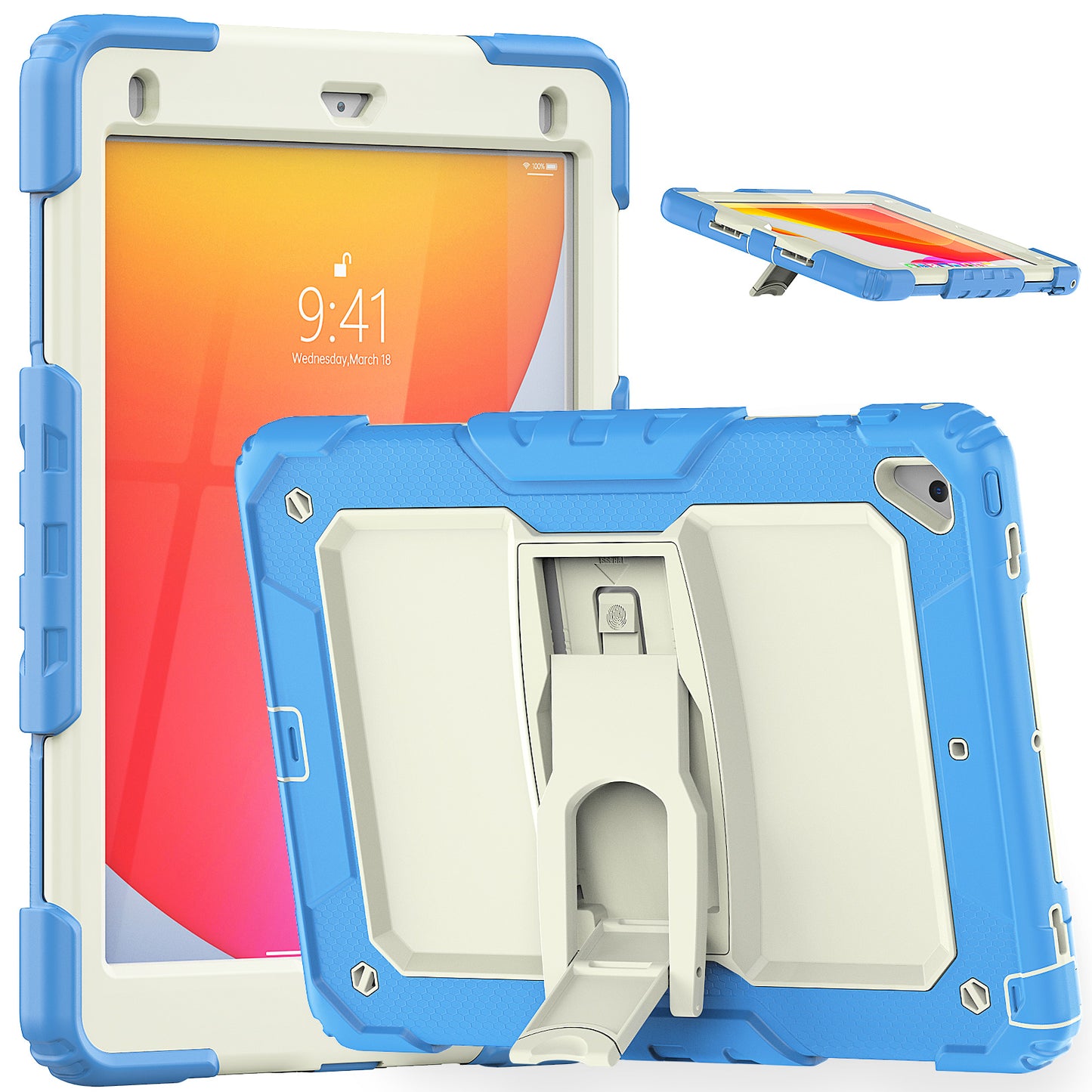 Kickstand iPad Pro 9.7 Shockproof Case Built-in Screen Protector Shoulder Strap