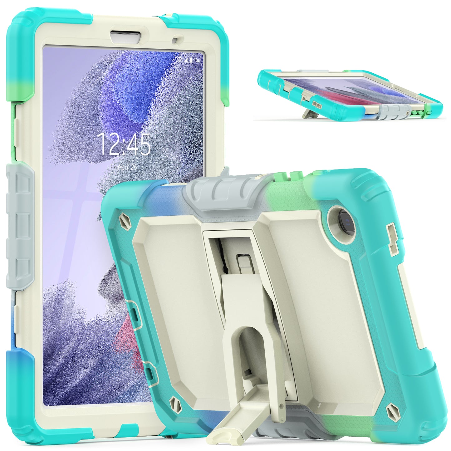 Kickstand Galaxy Tab A7 Lite Shockproof Case Built-in Screen Protector Strap