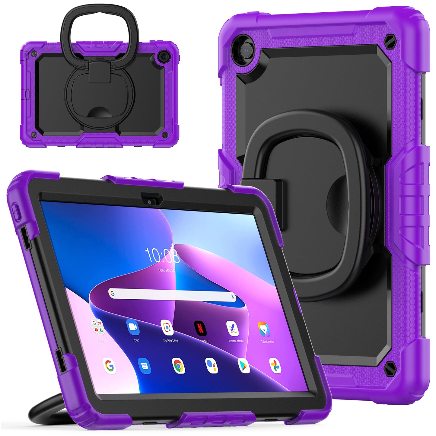 Tough Hook Lenovo Tab M10 2022 Shockproof Case Rotatable Folding Handle Grip