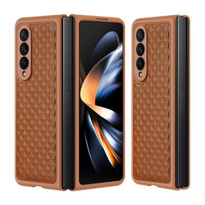 Venice Rhombus Galaxy Z Fold4 Genuine Leather Case Premium Full Protection Rugged