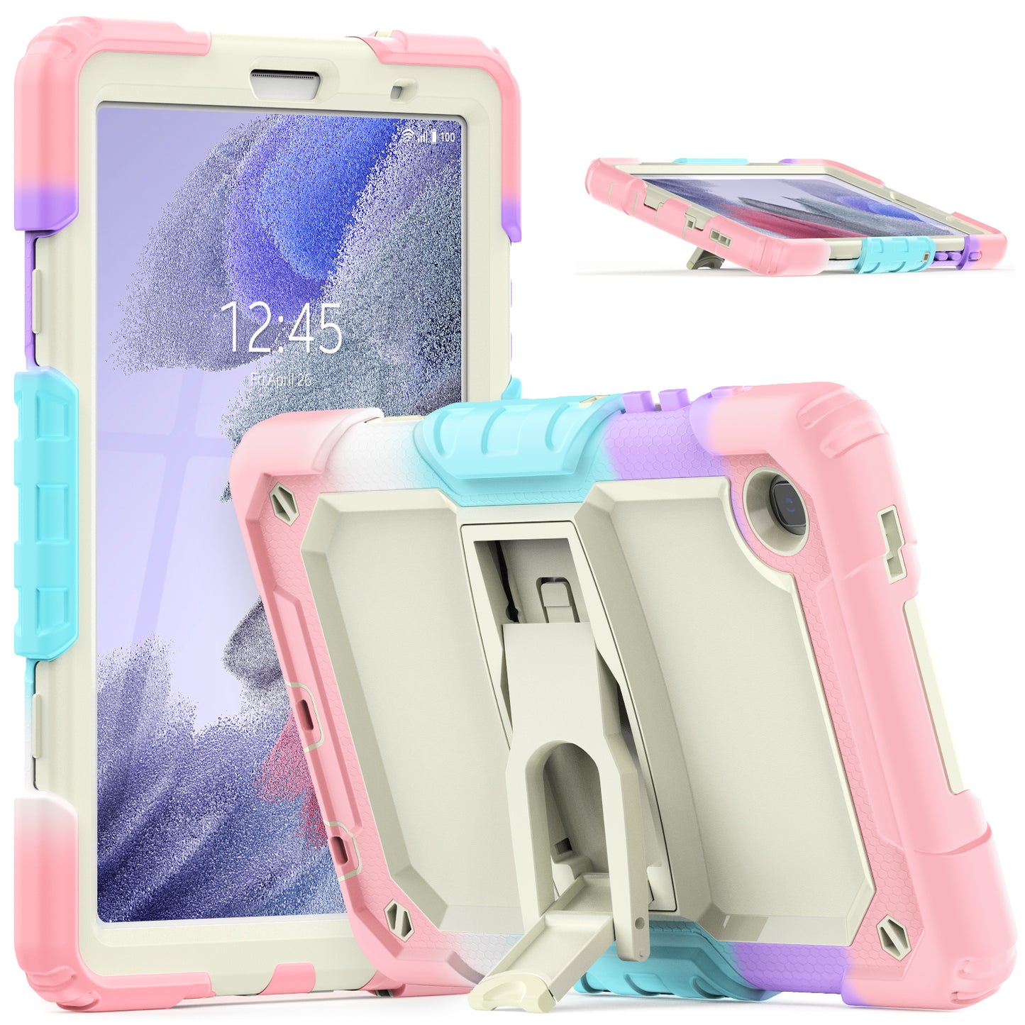 Kickstand Galaxy Tab A7 Lite Shockproof Case Built-in Screen Protector Strap