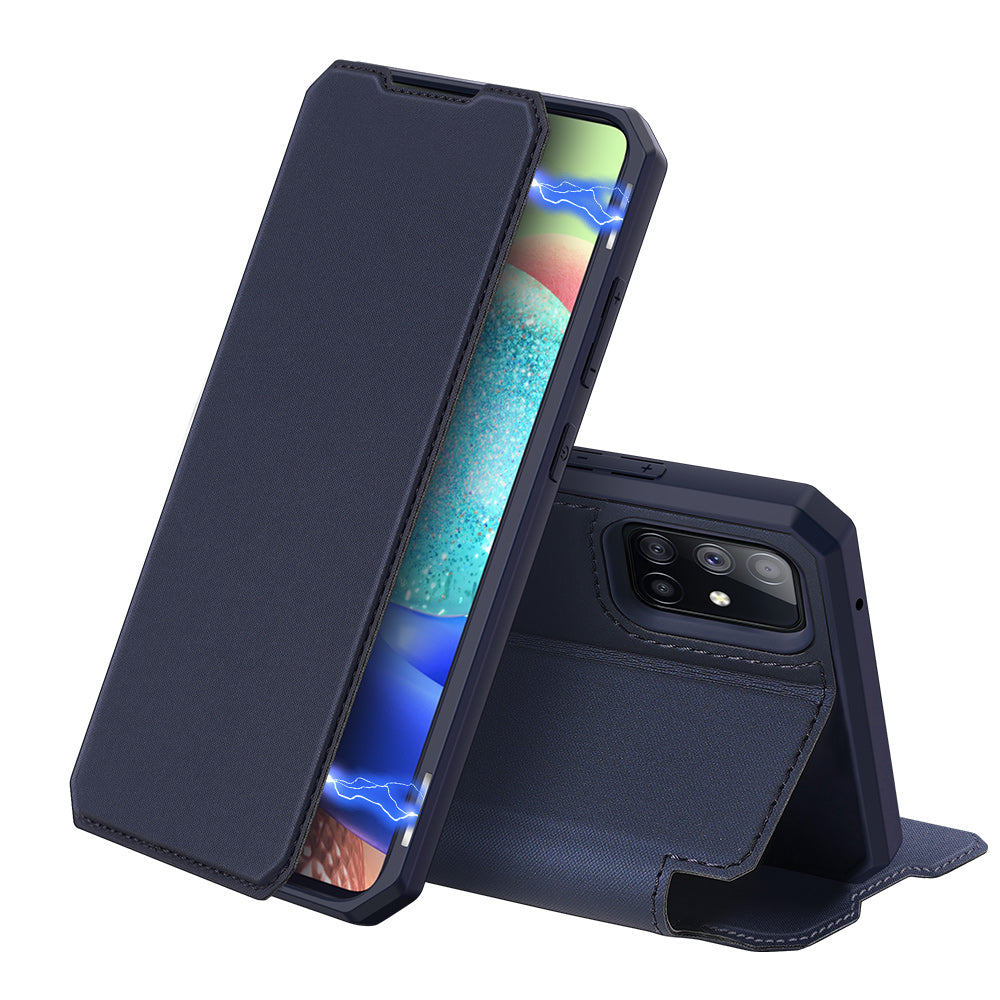 Skin Practical Samsung Galaxy A71 Leather Case Card Holder Magnetic Stand TPU