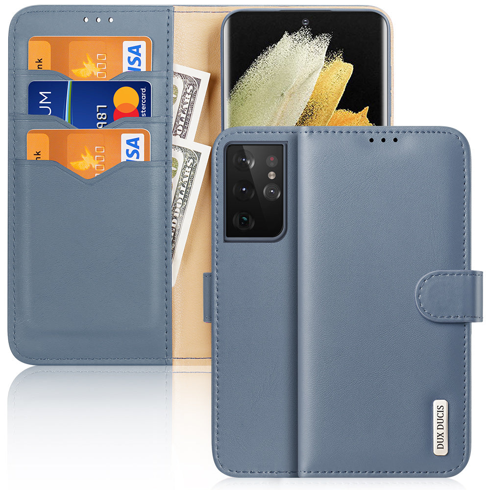 Hivo Magnetic Samsung Galaxy S21 Ultra Leather Case RFID Card Slots Magnetic Stand