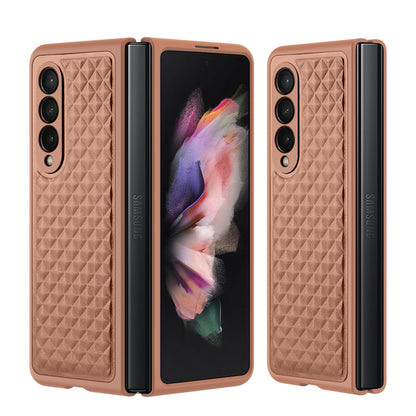 Venice Rhombus Galaxy Z Fold3 Genuine Leather Case Premium Full Protection Rugged