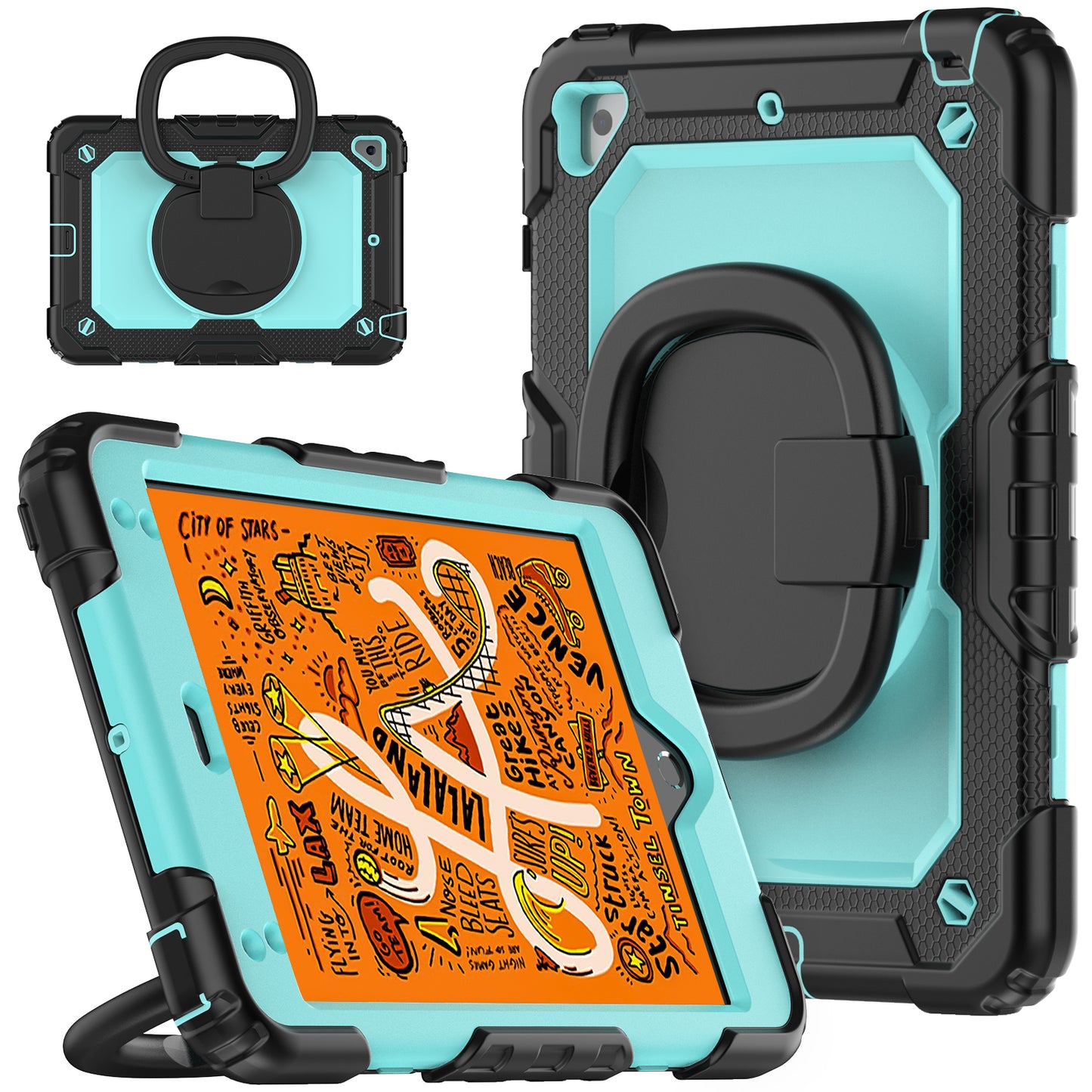 Tough Hook iPad Mini 5 Shockproof Case Rotatable Folding Handle Grip