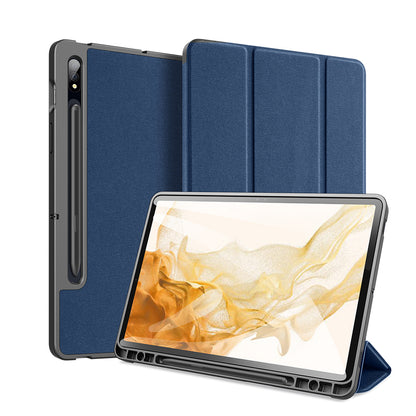 Domo Flip Samsung Galaxy Tab S7 Leather Case Smart Magnetic Tri-fold Stand