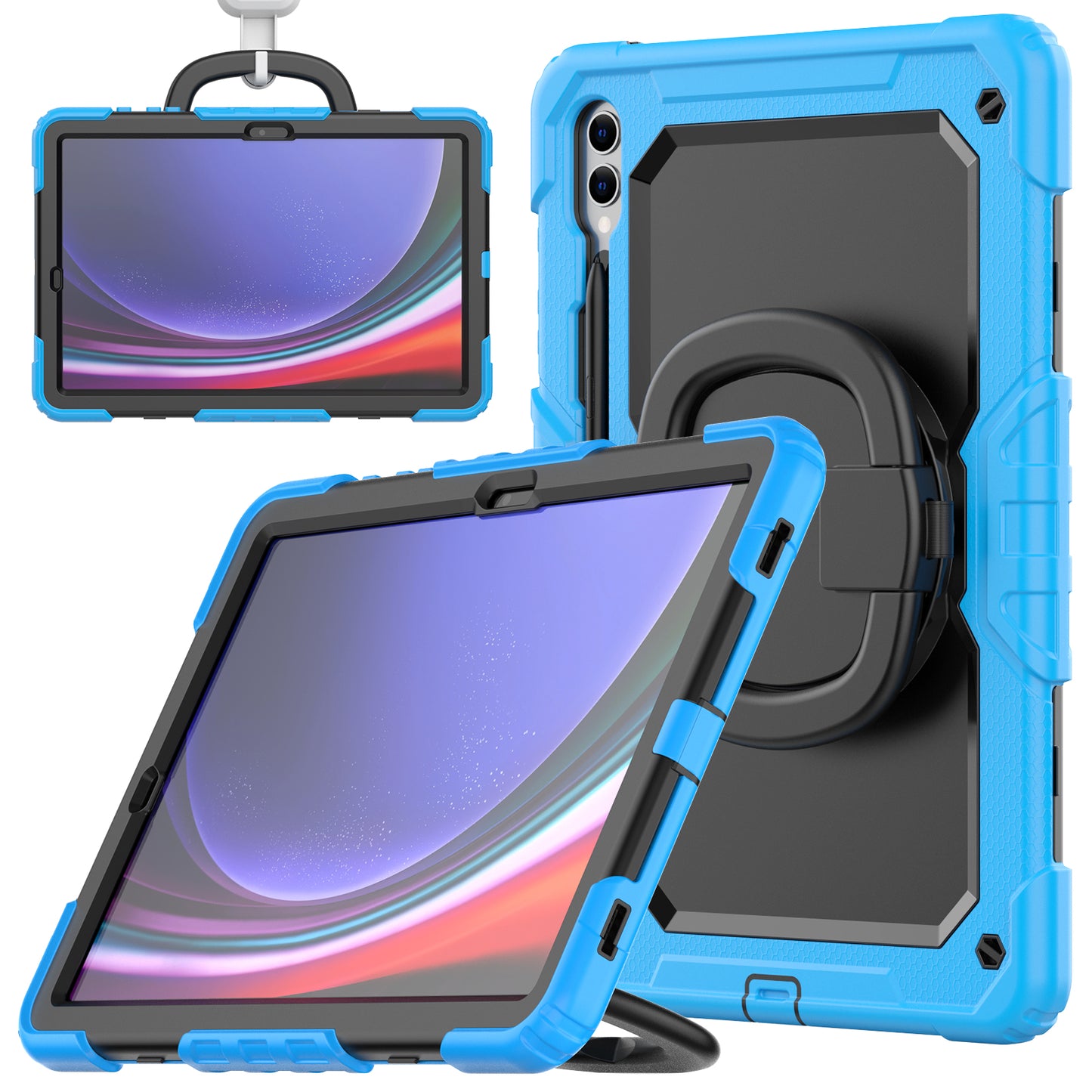 Tough Hook Galaxy Tab S9+ Shockproof Case Rotatable Folding Handle Grip