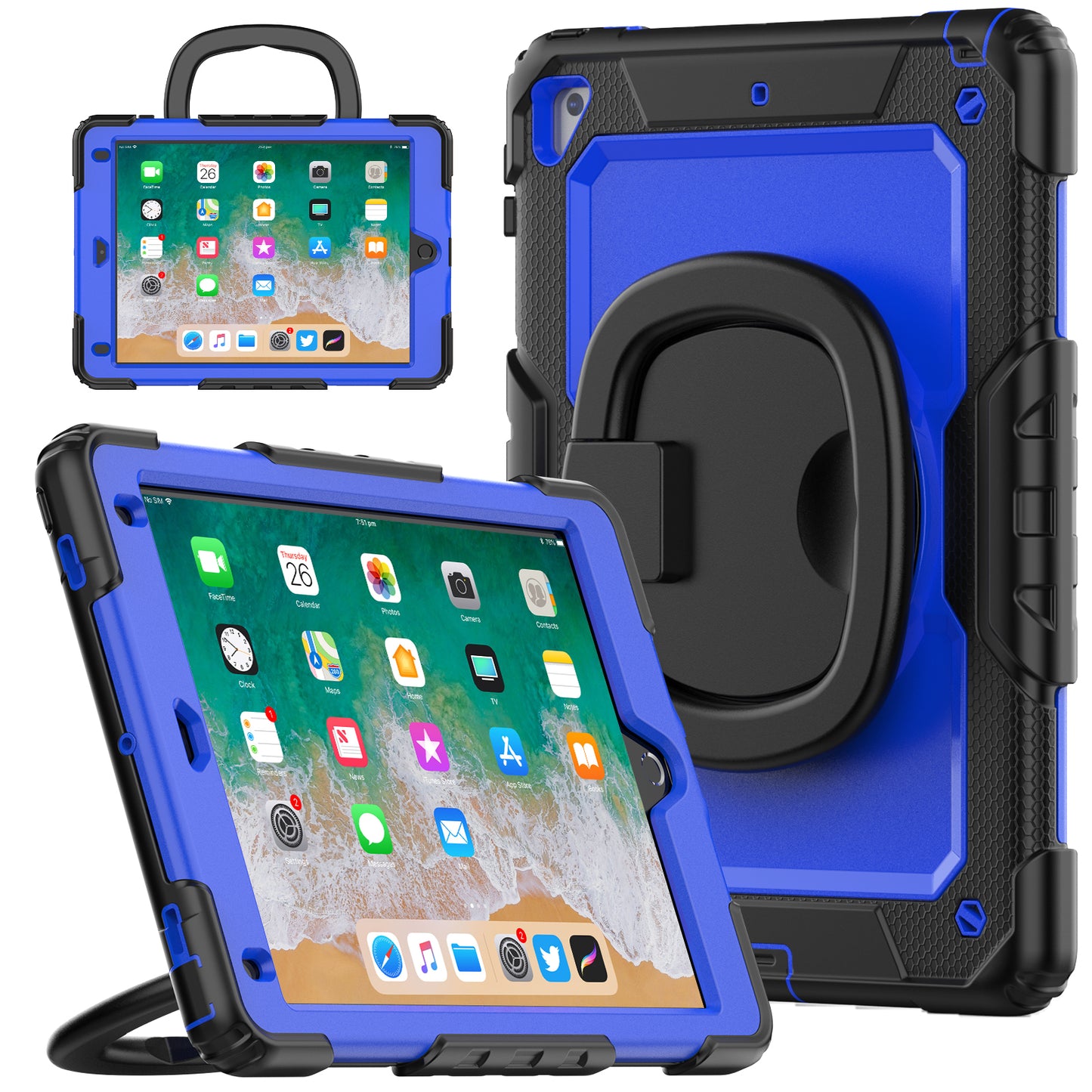 Tough Hook iPad 5 Shockproof Case Rotatable Folding Handle Grip