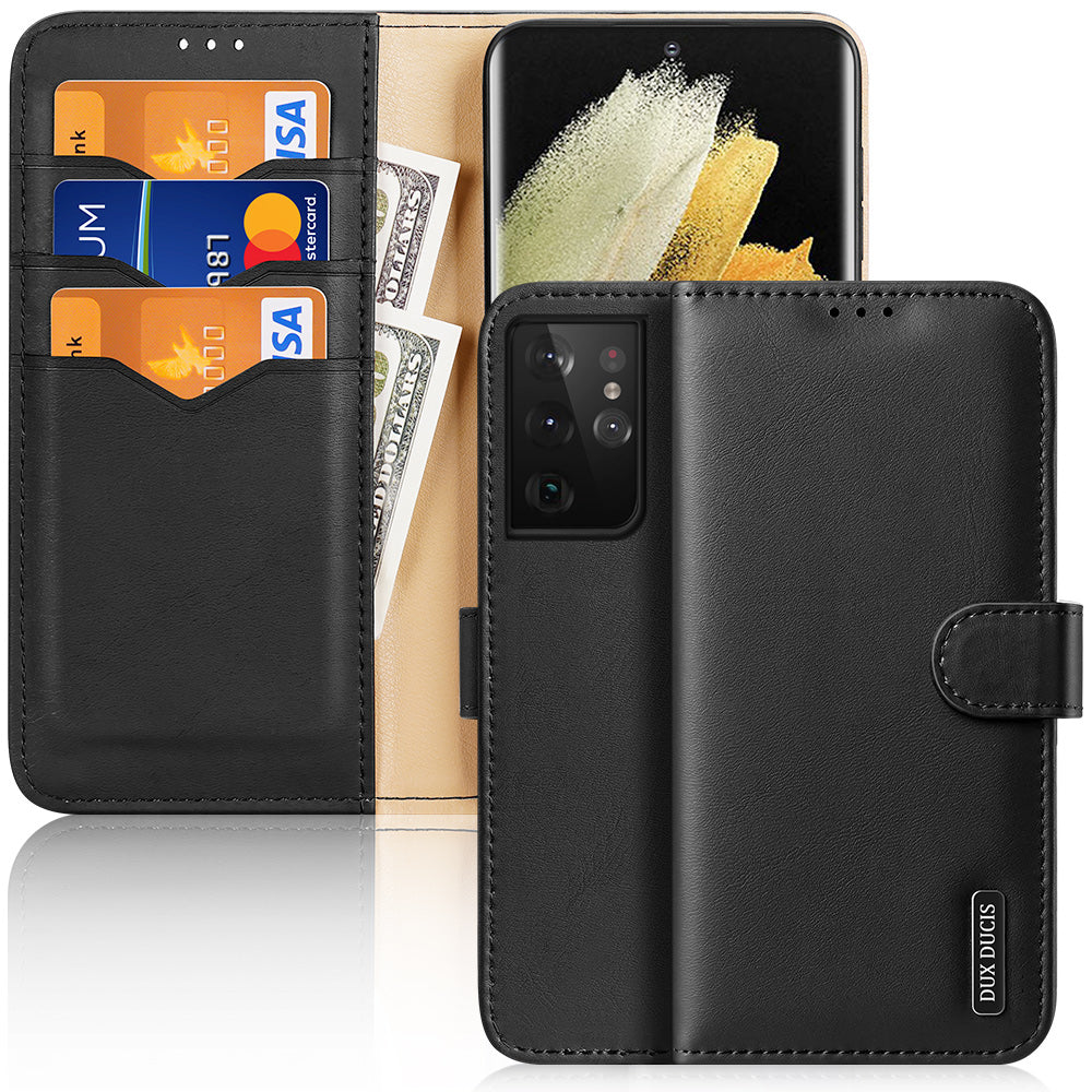 Hivo Magnetic Samsung Galaxy S21 Ultra Leather Case RFID Card Slots Magnetic Stand