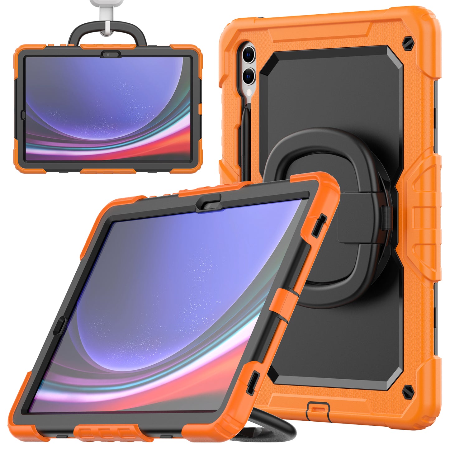 Tough Hook Galaxy Tab S9 FE+ Shockproof Case Rotatable Folding Handle Grip