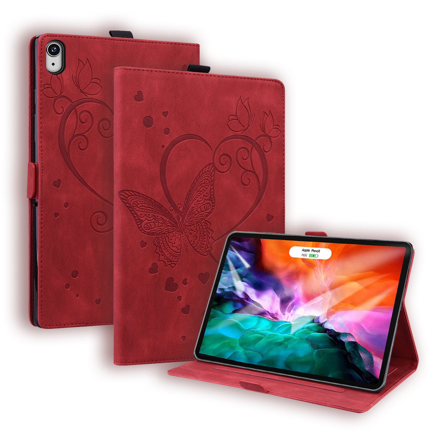 Love Butterfly iPad Mini 6 Grils Leather Case Embossing Wallet Flip Stand