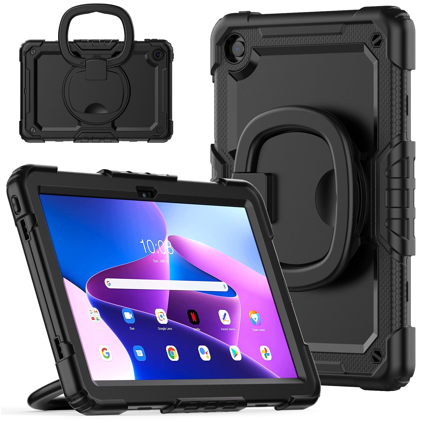 Tough Hook Lenovo Tab M10 2022 Shockproof Case Rotatable Folding Handle Grip