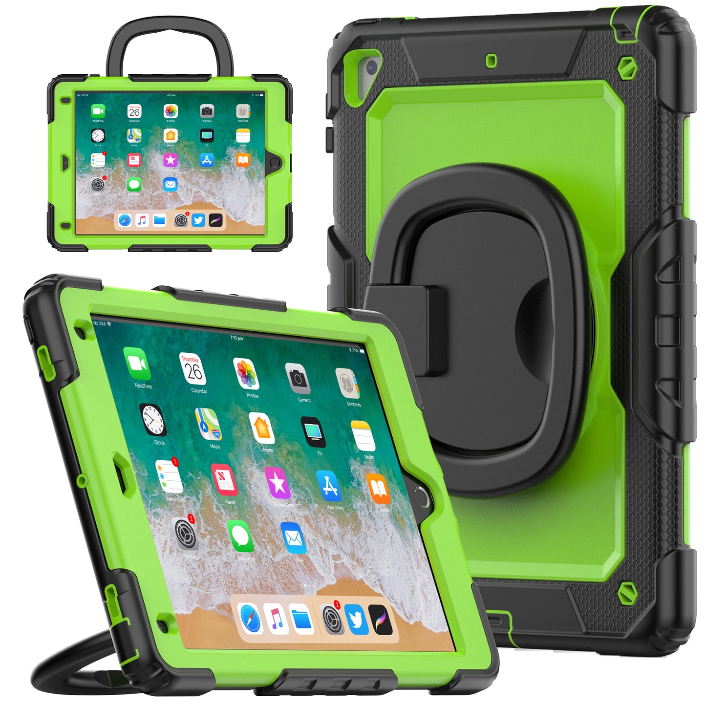 Tough Hook iPad 5 Shockproof Case Rotatable Folding Handle Grip