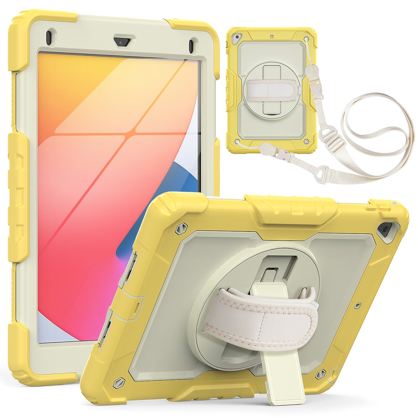 Tough Strap iPad 5 Shockproof Case Multi-functional Built-in Screen Protector