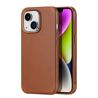 Naples Card Slots Magnetic iPhone 14 Genuine Leather Case Hand-Craft Metal