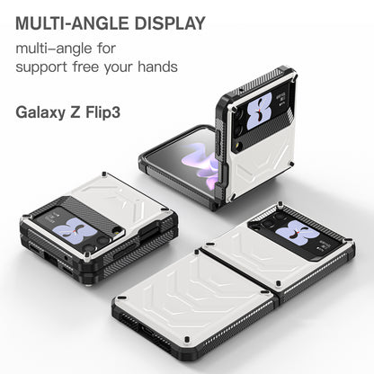 Mech King Galaxy Z Flip3 Case Full-Body Rugged Protection Mul-angele Kicktand