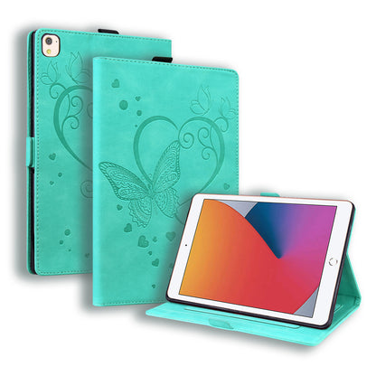 Love Butterfly iPad 9 Grils Leather Case Embossing Wallet Flip Stand