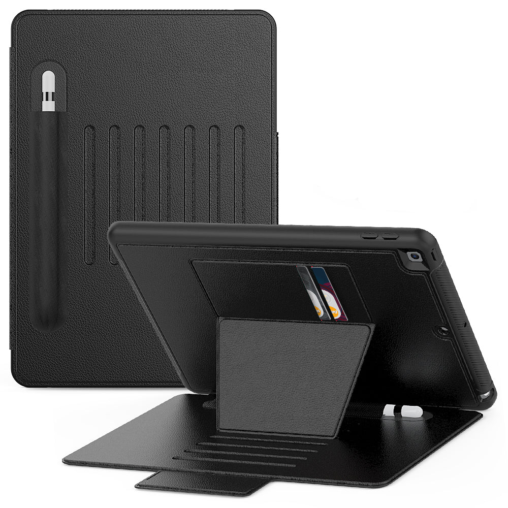 Smart Multiple iPad 9 Shockproof Case Leather Wallet Stand with Pencil Holder