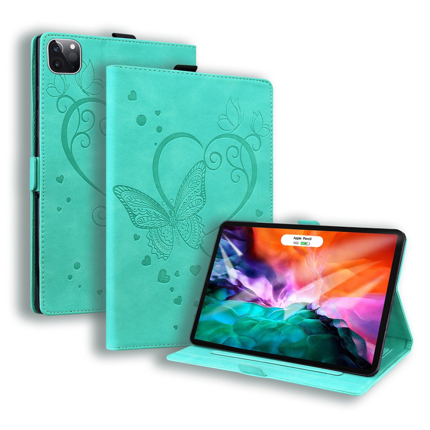 Love Butterfly iPad Pro 11 (2018) Grils Leather Case Embossing Wallet Flip Stand