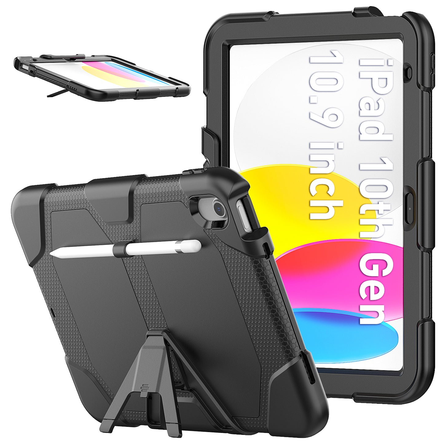 Tough Box iPad 10 Shockproof Case Detachable Stand with Built-in Screen Protector