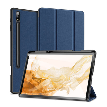 Domo Flip Samsung Galaxy Tab S7 FE Leather Case Smart Magnetic Tri-fold Stand