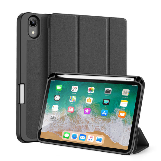 Domo Flip Apple iPad Mini 6 Leather Case Smart Magnetic Tri-fold Stand