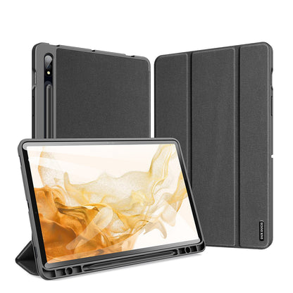 Domo Flip Samsung Galaxy Tab S8 Leather Case Smart Magnetic Tri-fold Stand