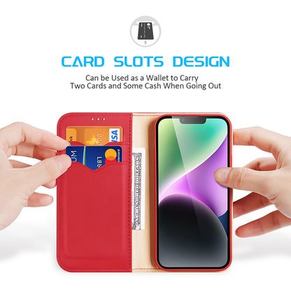 Magnetic Apple iPhone 14 Plus Leather Case RFID Card Slots Magnetic Stand