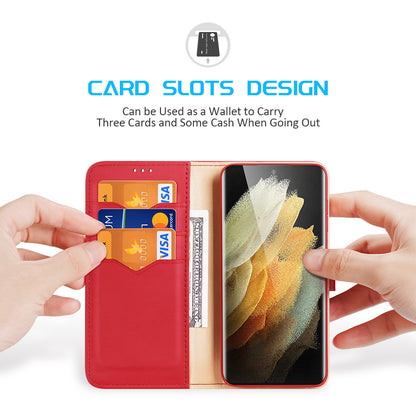 Hivo Magnetic Samsung Galaxy S21 Ultra Leather Case RFID Card Slots Magnetic Stand