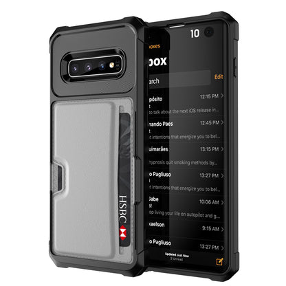 Car Magnetism Galaxy S10 TPU Cover with Leather Card Holder Slim