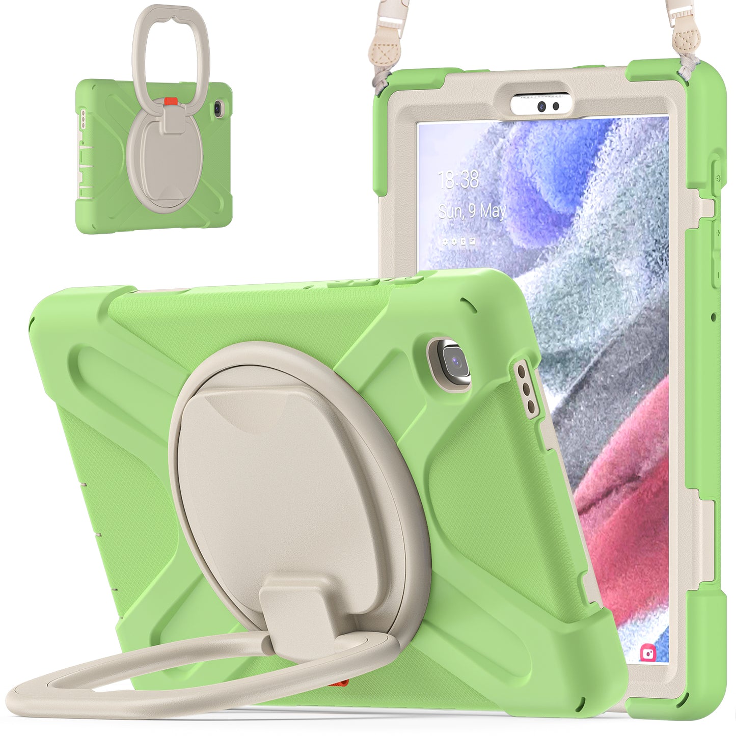 Pirate Box Galaxy Tab A7 Lite Case Hook Stand Rotating Hand Holder Shoulder Strap