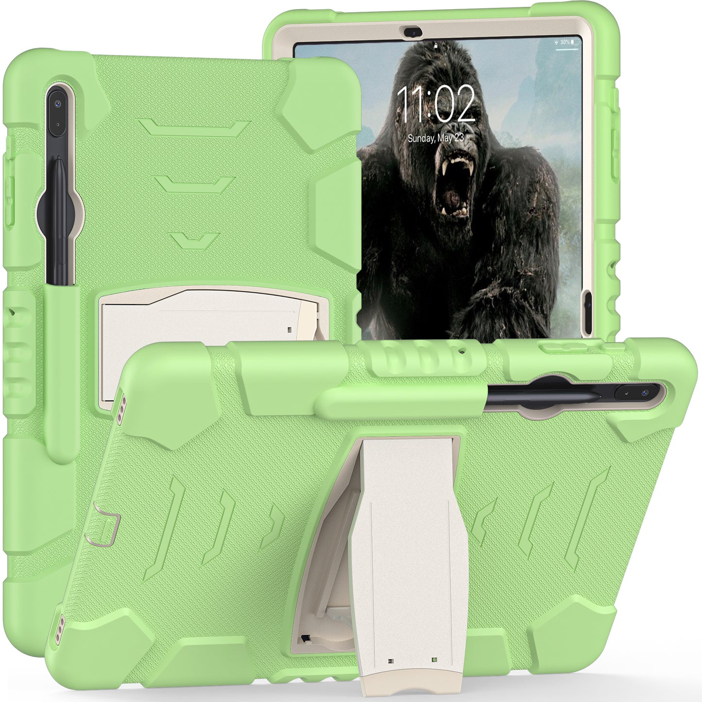 Gorilla King Kong Galaxy Tab S9 FE+ Case Full Body Triple Protection Folding Stand