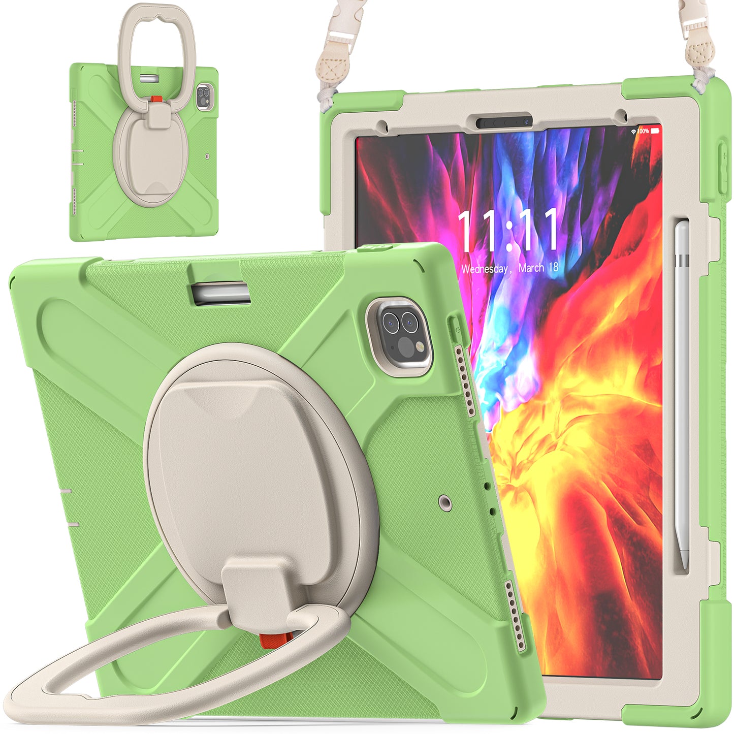 Pirate Box iPad Pro 11 (2018) Case Hook Stand Rotating Hand Holder Shoulder Strap