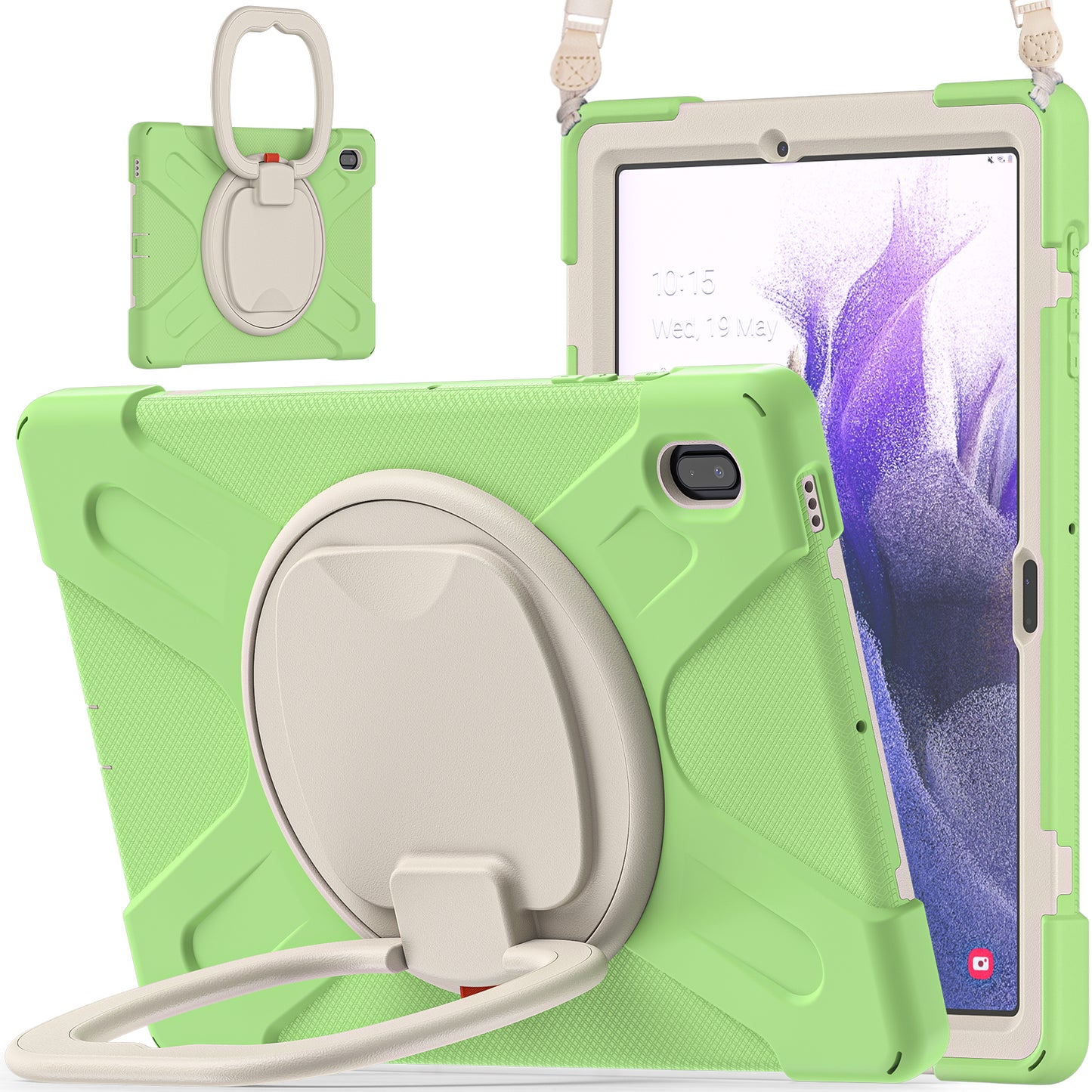 Pirate Box Galaxy Tab S7+ Case Hook Stand Rotating Hand Holder Shoulder Strap