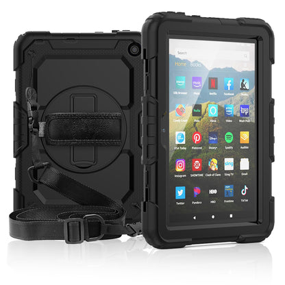 Tough Strap Kindle Fire HD 8 Plus 2020 Shockproof Case Built-in Screen Protector