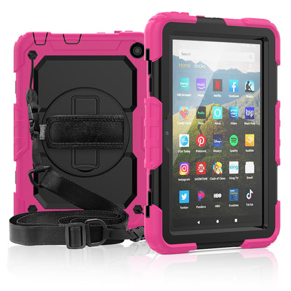 Tough Strap Kindle Fire HD 8 Plus 2020 Shockproof Case Built-in Screen Protector