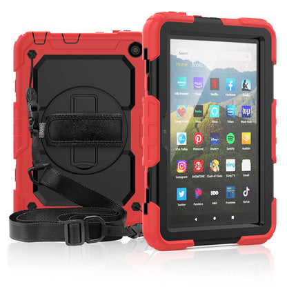 Tough Strap Kindle Fire HD 8 Plus 2020 Shockproof Case Built-in Screen Protector