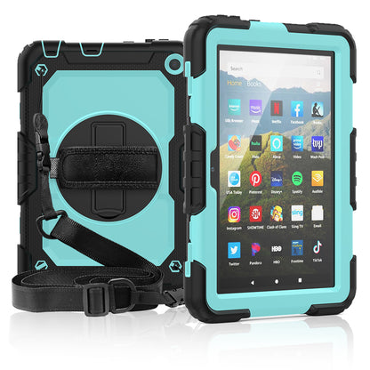 Tough Strap Kindle Fire HD 8 2020 Shockproof Case Built-in Screen Protector