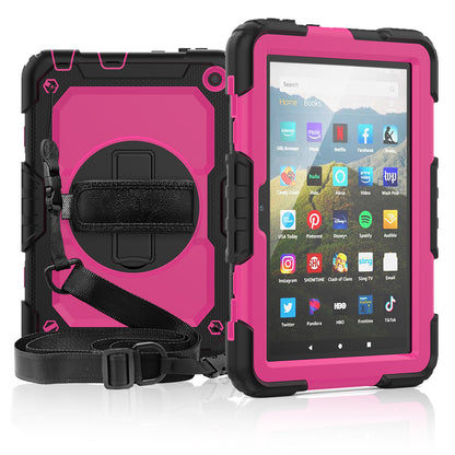 Tough Strap Kindle Fire HD 8 Plus 2020 Shockproof Case Built-in Screen Protector