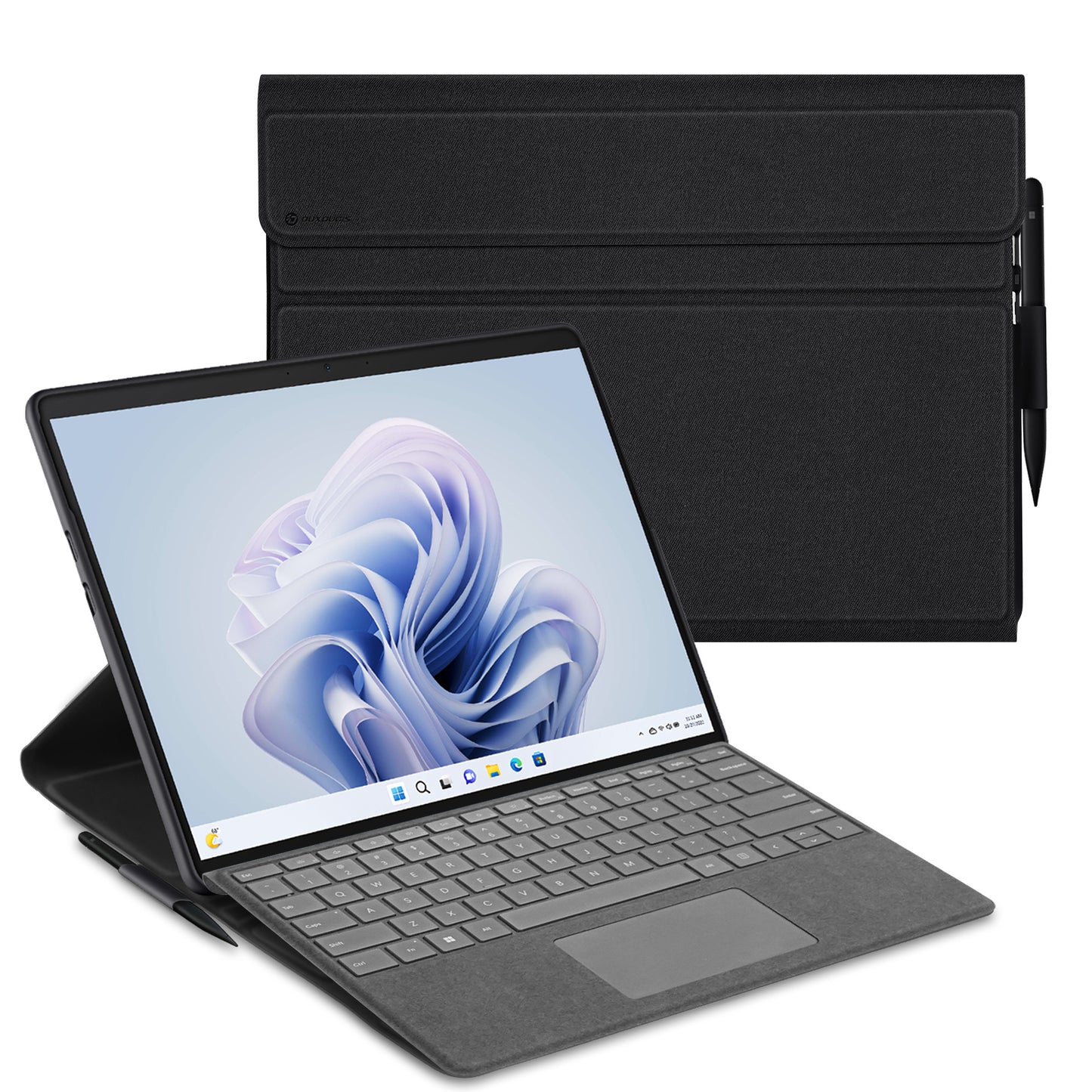 Domo Flip Microsoft Surface Pro 9 Leather Case Smart Magnetic Tri-fold Stand