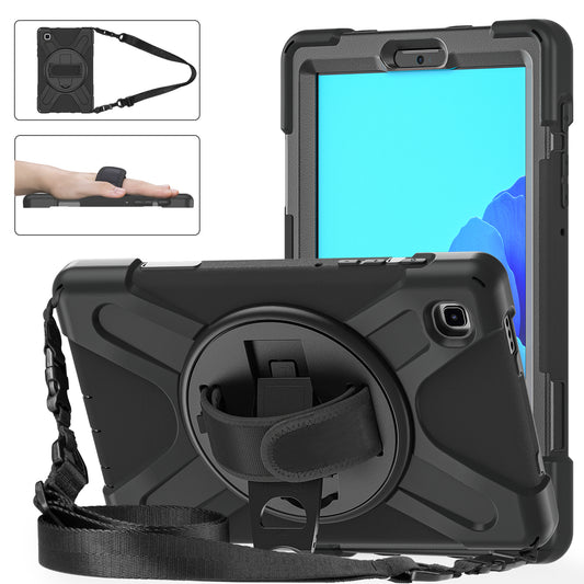 Pirate King Galaxy Tab A7 Lite Case 360 Rotating Stand Hand Holder Shoulder Strap