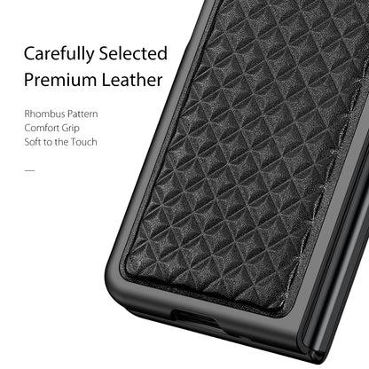 Venice Rhombus Galaxy Z Fold3 Genuine Leather Case Premium Full Protection Rugged