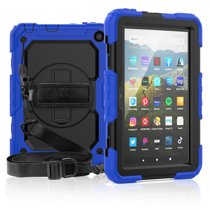 Tough Strap Kindle Fire HD 8 2020 Shockproof Case Built-in Screen Protector