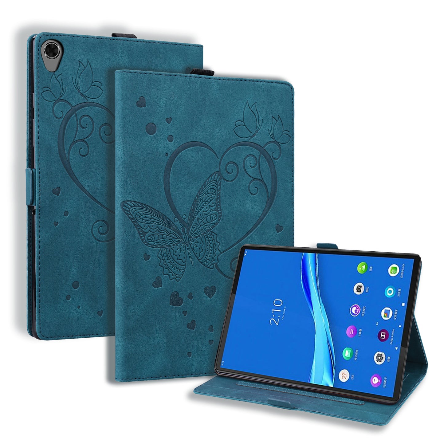 Love Butterfly Lenovo Tab M8 HD (2019) Grils Leather Case Embossing Wallet Flip Stand