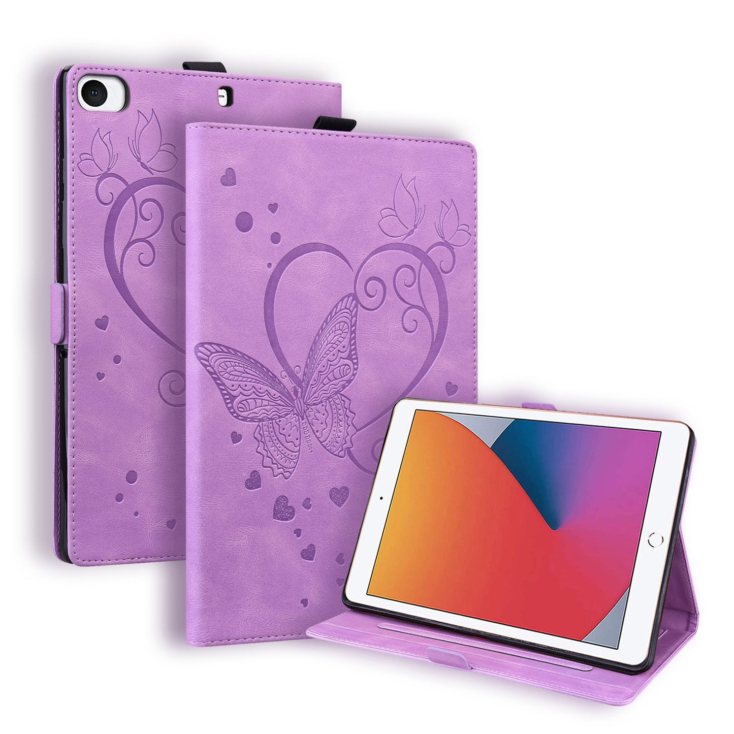 Love Butterfly iPad Mini 3 Grils Leather Case Embossing Wallet Flip Stand